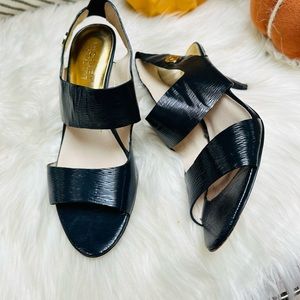Michael Kors Dark Nagy Blue Saffiano Leather Heels
